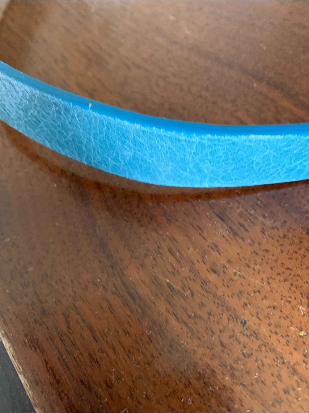 Esprit Teal Blue Leather Belt with Silver-Tone Buckle - Picture 7 of 8